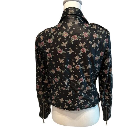 Rebecca Minkoff Floral Leather Moto Jacket Size Large - Picture 5 of 9